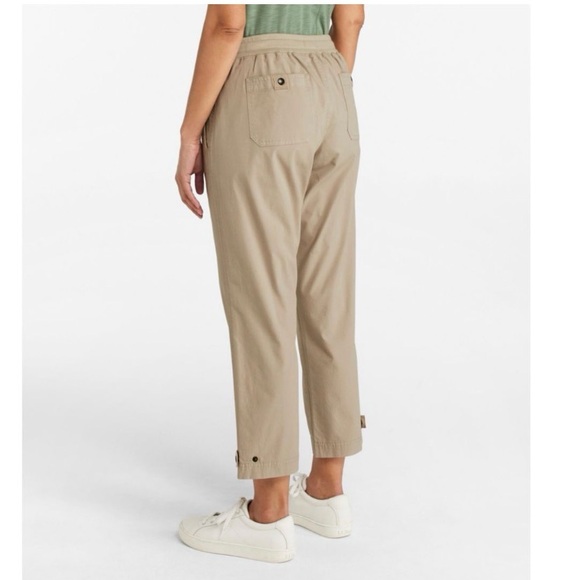 L.L. Bean Women's Stretch Ripstop Pull-On Navy Capris, Slim leg - Picture 3 of 9